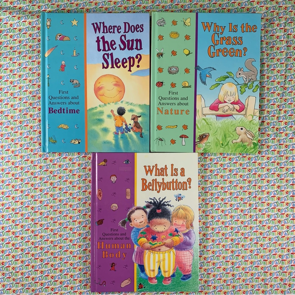 First Questions and Answers About … Children's Learning 3 Book Set.